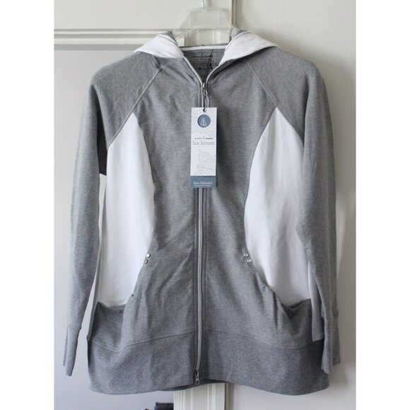 NEW Neon Buddha - "Delightful" Ful Zip Hoodie Jacket in Grey + White, Large - Picture 3 of 9